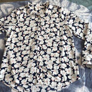 Skies Are Blue Floral Blouse sz L